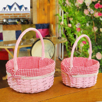 优质柳编小竹篮手提篮藤编收纳篮编织篮儿童采摘野餐篮迷你小篮子 三维工匠