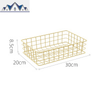 北欧铁艺ins桌面收纳盒家用零食储物筐置物架护肤品收纳筐篮子小 三维工匠收纳篮
