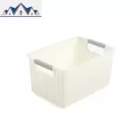 仿藤编塑料收纳箱盒带提手镂空筐零食收纳篮洗澡篮玩具整理箱宿舍 三维工匠