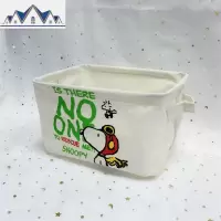 可爱史努比零食桌面杂物帆布小号收纳筐布艺卡通收纳收纳框可折叠 三维工匠收纳篮