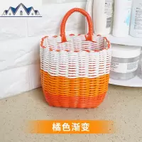 塑料编织浴室厨房收纳篮单把小挂篮化妆品首饰杂物挂式收纳筐 三维工匠