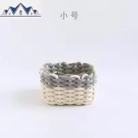 壹品美式收纳篮编织筐复古粗棉绳杂物篮筐化妆品桌面收纳盒整理筐 三维工匠