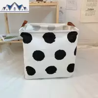 少女心放映室 ins风棉麻收纳篮可折叠 学生宿舍脏衣篮杂物收纳筐 三维工匠