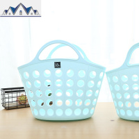 洗澡篮浴室软塑料学生可爱手提篮子收纳筐洗漱用品宿舍澡堂沐浴蓝 三维工匠
