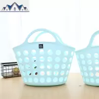 洗澡篮浴室软塑料学生可爱手提篮子收纳筐洗漱用品宿舍澡堂沐浴蓝 三维工匠