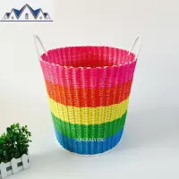 特大号脏衣篮手工编织玩具筐塑料藤编收纳筐篮篓洗衣篮购物篮 三维工匠