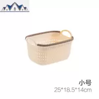 篮子塑料收纳筐 桌面各种储物仿藤编塑料筐整理筐零食置物框 三维工匠收纳篮