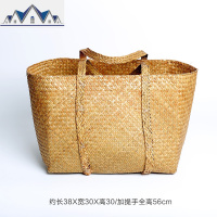 编手提篮 编织收纳筐大号田园风藤编 脏衣篮玩具收纳篮 三维工匠