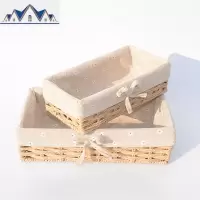 编收纳筐零钱储物篮布艺藤编收纳篮桌面玄关钥匙筐化妆品收纳盒 三维工匠
