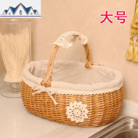 藤编收纳筐收纳篮购物篮小花篮礼品篮柳编水果篮手提买菜篮子田园 三维工匠