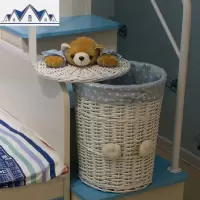 藤编脏衣篮玩具收纳箱家用脏衣服篓放衣服的收纳筐编织带盖子大号 三维工匠收纳篮