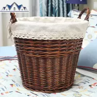 藤编脏衣篮衣服收纳筐脏衣篓布艺洗衣篓玩具杂物收纳篮 三维工匠