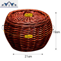 藤编鸡蛋篮子柳编收纳篮厨房收纳筐编织框菜篮框储物杂物篮 三维工匠