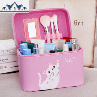 化妆包大容量小号便携韩国简约少女心可爱化妆品收纳盒化妆箱手提 三维工匠收纳包