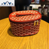 新款韩版狗牙横款圆桶化妆包时尚简约百搭大容量彩妆护肤品收纳包 三维工匠