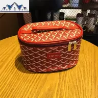 新款韩版狗牙横款圆桶化妆包时尚简约百搭大容量彩妆护肤品收纳包 三维工匠