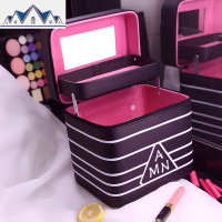 化妆包女网红大容量多功能简约便携韩国多层收纳包盒品手提化妆箱 三维工匠