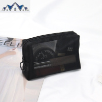 ins网红韩国女化妆包大容量旅行便携随身小号简约网纱收纳洗漱包 三维工匠收纳包