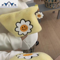 超能装!色太阳花羊羔毛柔软化妆包女拉链手包毛茸可爱收纳包 三维工匠