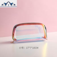 化妆包女小便携ins网红口红护肤品镭射透明随身手提化妆品收纳袋 三维工匠收纳包
