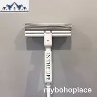 白色家用吸水干湿两用懒人拖把 ins风英文免手洗海绵拖把 三维工匠