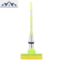 27CM吸水海绵拖把可伸缩滚轮式挤水家用胶棉拖把头地拖拖布免手洗 三维工匠