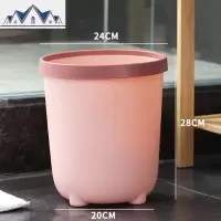 简约无盖厨房垃圾桶家用客厅可爱少女纸篓卧室卫生间厕所抽袋有盖 三维工匠