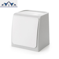 厨房墙上壁挂式免打孔自动回弹小垃圾桶浴室卫生间桌面收纳盒筒 三维工匠