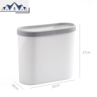 开口式窄缝垃圾篓垃圾桶小家用厨房客厅欧式卧室简约塑料ins大号 三维工匠