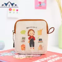原创日系棉麻布艺卫生巾收纳包学生便携大容量随身卫生巾姨妈巾包 三维工匠