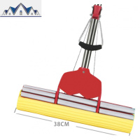 海绵拖把吸水胶棉大号38CM伸缩滚轮式家用挤水拖把头地拖免洗墩布 三维工匠