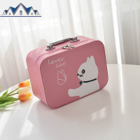 便携ins化妆包女小号韩国简约可爱化妆品收纳盒大容量手提化妆箱 三维工匠收纳包
