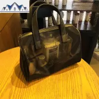 新款韩版潮流网纱透明易拿大容量洗漱用品收纳旅行携手便携化妆包 三维工匠收纳包