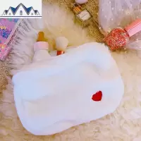 网红随身日系可爱毛绒化妆包便携大容量少女心化妆品收纳包ins风 三维工匠