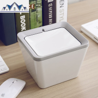 创意办公室桌面垃圾桶家用客厅卧室厨房小号垃圾筒桌上摇盖收纳桶 三维工匠