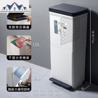 智能自动感应厨余垃圾分类垃圾桶家用厨房脚踩大双层北欧干湿分离 三维工匠