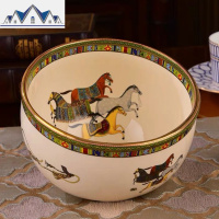 欧式桌面垃圾桶陶瓷创意桌上迷你家用无盖卫生间KTV客厅茶几摆件 三维工匠