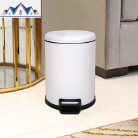 不锈钢垃圾桶脚踏式带盖大号家用客厅卧室厨房厕所卫生间简约创意 三维工匠