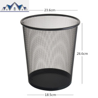 铁艺垃圾桶铁网纸篓办公室北欧镂空黑色铁丝网家用厨房拉圾桶大号 三维工匠
