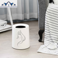 欧式北欧创意卫生间办公室卧室客厅家用无盖纸篓垃圾桶大号小号筒 三维工匠
