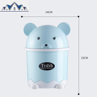 桌面垃圾桶熊猫卡通垃圾桶塑料杂物桶卡通翻盖儿童可爱家用 三维工匠