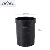 北欧无盖款压圈垃圾桶家用客厅厨房简约创意卫生间大理石纹收纳桶 三维工匠