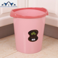 塑料垃圾桶 无盖 家用 加厚防摔 简易厨房带压圈大号 简约纸篓 三维工匠