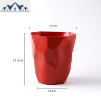 北欧风简约垃圾桶家用创意客厅卧室可爱纸篓无盖卫生间厨房垃圾筒 三维工匠