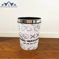 潮牌家用卡通皮革防水垃圾桶客厅卧室可爱大号分类干湿垃圾收纳桶 三维工匠