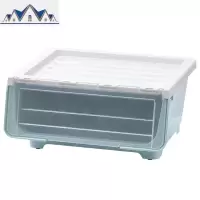 儿童玩具透明收纳箱翻盖斜口箱家用宿舍塑料整理箱零食收纳柜大号 三维工匠