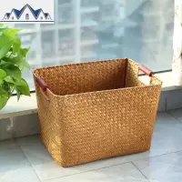 编收纳篮大号 藤编整理储物筐编织篮收纳箱收纳盒 非柳编收纳筐 三维工匠