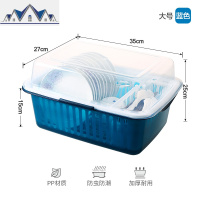 厨房沥水碗架大号带盖碗碟收纳盒家用餐具防尘防蟑螂密封置物架子 三维工匠