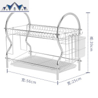 厨房置物架双层沥水碗碟架放碗筷沥水架碗架收纳架子碗盘厨房用品 三维工匠