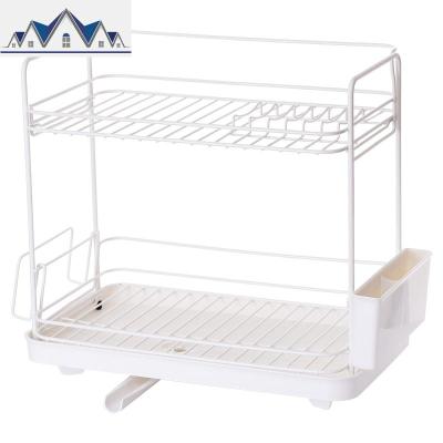 家用厨房双层碗架沥水架水置物架调料架沥碗架子晒碗筷子收纳盒 三维工匠